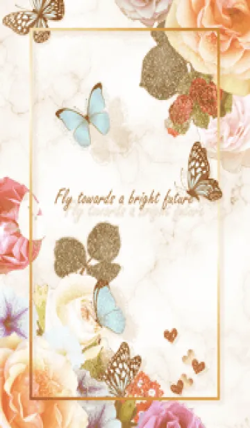 [LINE着せ替え] beige 花と蝶05_1の画像1