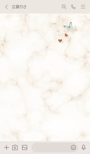 [LINE着せ替え] beige 花と蝶05_1の画像2