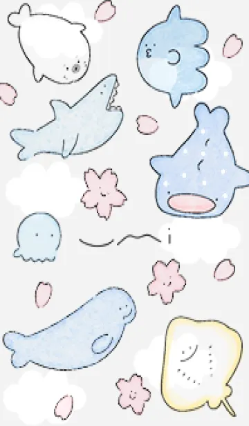 [LINE着せ替え] Gray 水彩のゆるい海01_1の画像1