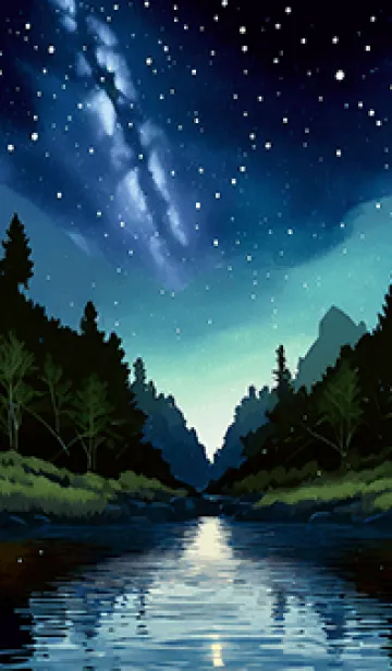 [LINE着せ替え] 綺麗な星空の夜景着せかえ#515の画像1