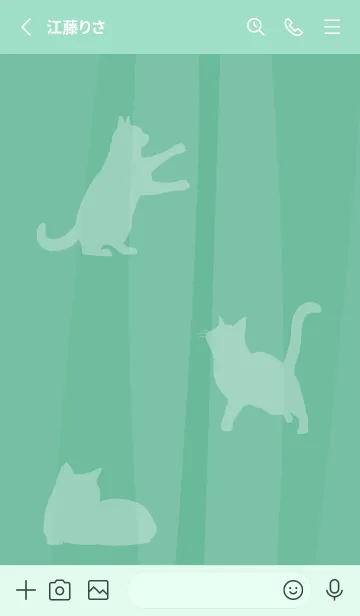 [LINE着せ替え] Cat and cat...on blue green JPの画像2