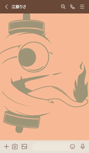 [LINE着せ替え] kabemon-提灯おばけ ライトアプリコットの画像2