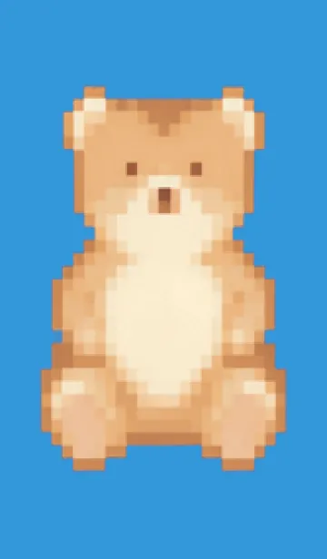 [LINE着せ替え] クマのドット絵のきせかえ Blue 02の画像1