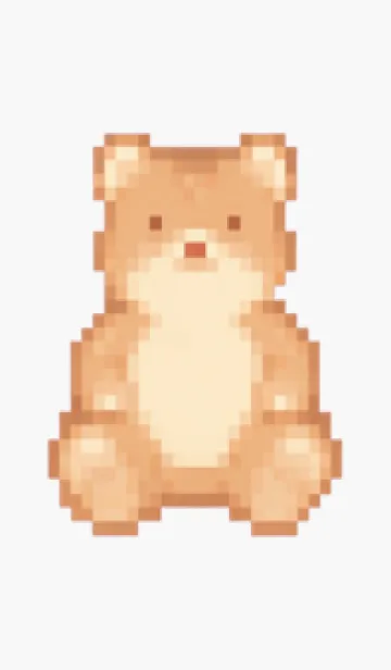 [LINE着せ替え] クマのドット絵のきせかえ Black 01の画像1