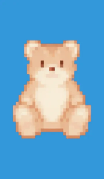 [LINE着せ替え] クマのドット絵のきせかえ Blue 01の画像1