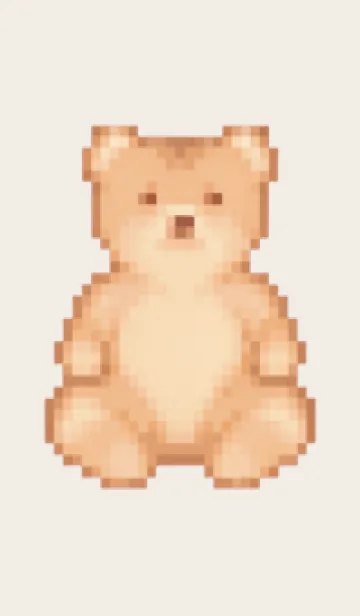 [LINE着せ替え] クマのドット絵のきせかえ Brown 02の画像1