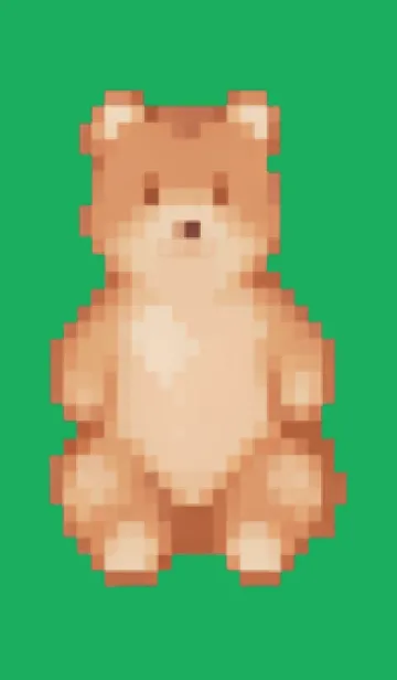 [LINE着せ替え] クマのドット絵のきせかえ Green 01の画像1