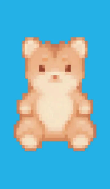 [LINE着せ替え] クマのドット絵のきせかえ Blue 04の画像1