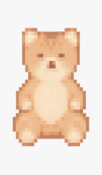 [LINE着せ替え] クマのドット絵のきせかえ Green 02の画像1