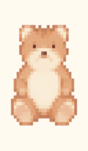 [LINE着せ替え] クマのドット絵のきせかえ Brown 04の画像1