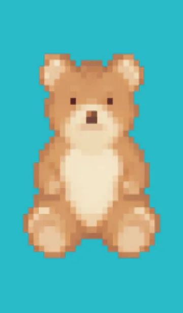 [LINE着せ替え] クマのドット絵のきせかえ Green 06の画像1