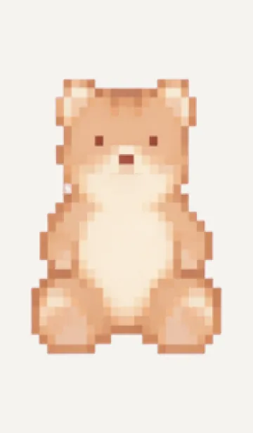 [LINE着せ替え] クマのドット絵のきせかえ Brown 03の画像1