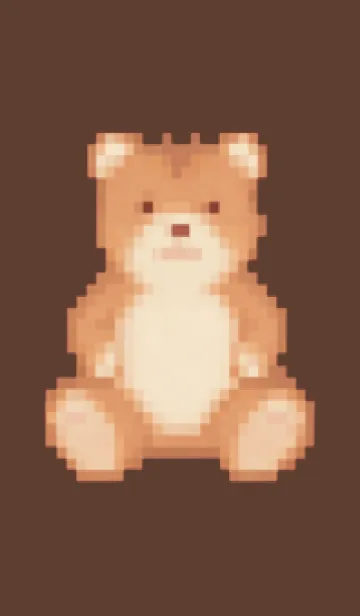 [LINE着せ替え] クマのドット絵のきせかえ Brown 01の画像1