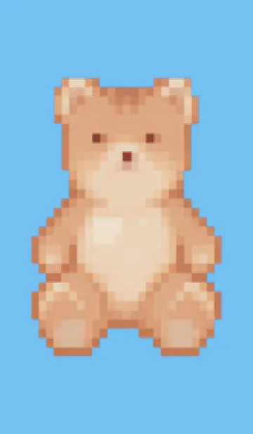 [LINE着せ替え] クマのドット絵のきせかえ Blue 05の画像1