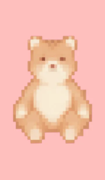 [LINE着せ替え] クマのドット絵のきせかえ Pink 02の画像1