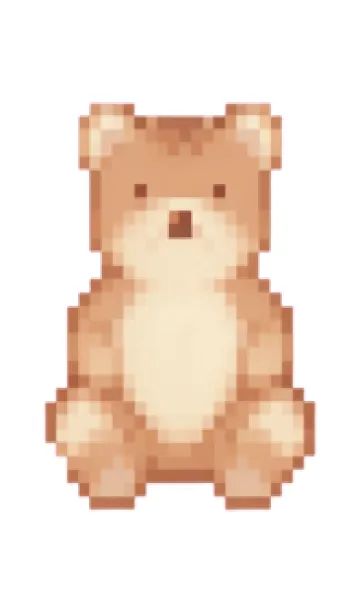 [LINE着せ替え] クマのドット絵のきせかえ Green 04の画像1