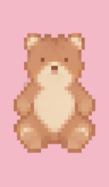 [LINE着せ替え] クマのドット絵のきせかえ Pink 05の画像1