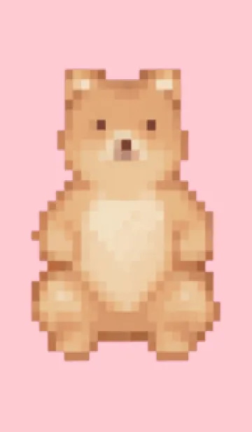 [LINE着せ替え] クマのドット絵のきせかえ Pink 03の画像1