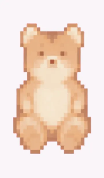 [LINE着せ替え] クマのドット絵のきせかえ Purple 03の画像1