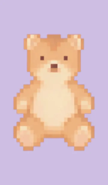 [LINE着せ替え] クマのドット絵のきせかえ Purple 04の画像1