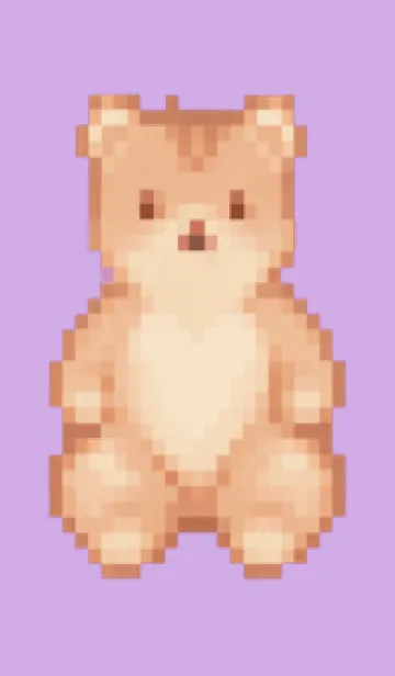 [LINE着せ替え] クマのドット絵のきせかえ Purple 02の画像1