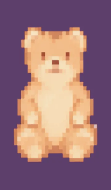 [LINE着せ替え] クマのドット絵のきせかえ Purple 05の画像1