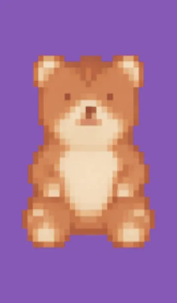 [LINE着せ替え] クマのドット絵のきせかえ Purple 01の画像1