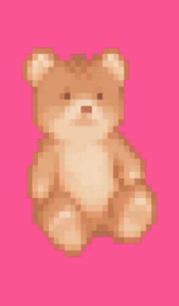 [LINE着せ替え] クマのドット絵のきせかえ Pink 01の画像1