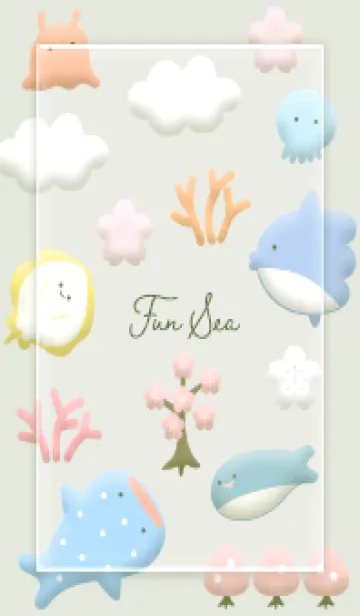 [LINE着せ替え] green ぷっくり楽しい海07_1の画像1