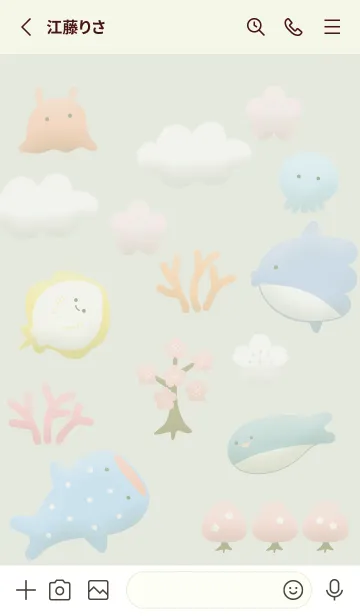 [LINE着せ替え] green ぷっくり楽しい海07_1の画像2