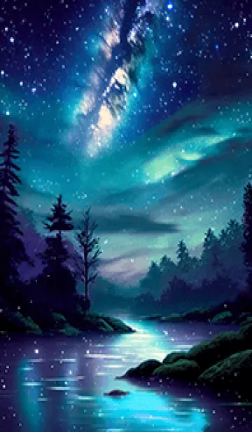 [LINE着せ替え] 綺麗な星空の夜景着せかえ#521の画像1