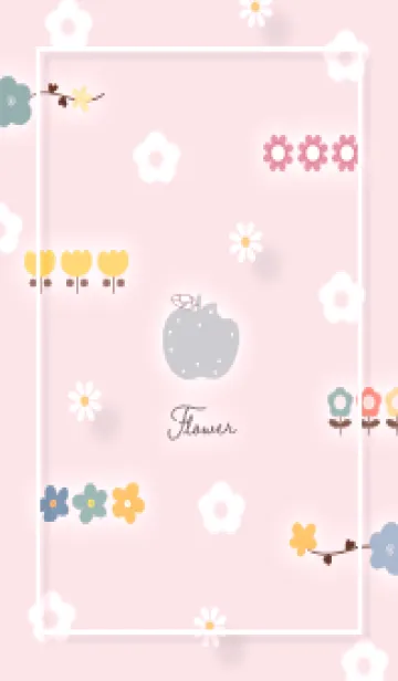 [LINE着せ替え] 桜色 林檎と花07_1の画像1