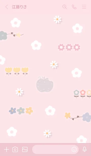 [LINE着せ替え] 桜色 林檎と花07_1の画像2