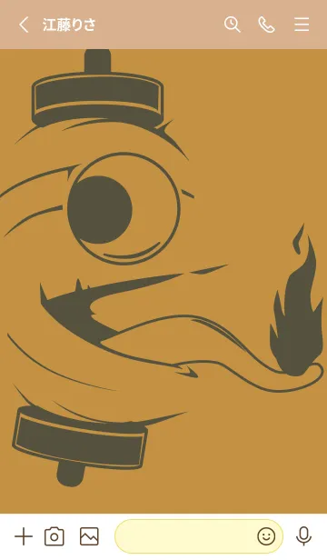 [LINE着せ替え] kabemon-提灯おばけ 黄土色の画像2