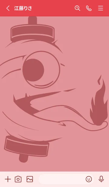 [LINE着せ替え] kabemon-提灯おばけ オールドローズの画像2