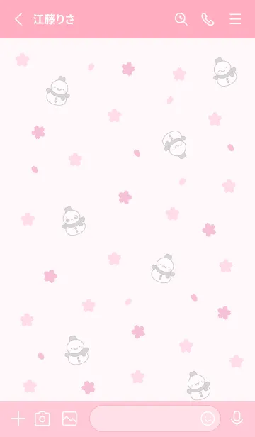 [LINE着せ替え] 桜：黒色スノーマン着せかえ7の画像2