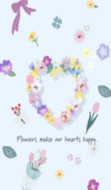 [LINE着せ替え] ブルー ハートの花束08_1の画像1