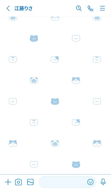 [LINE着せ替え] ねこのかお。白と青の画像2