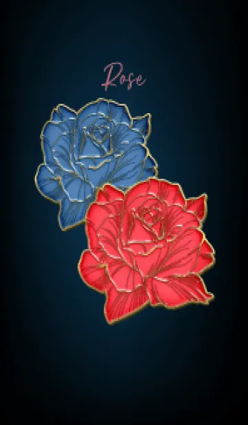 [LINE着せ替え] Blue and red roses Enamel Pin 19の画像1