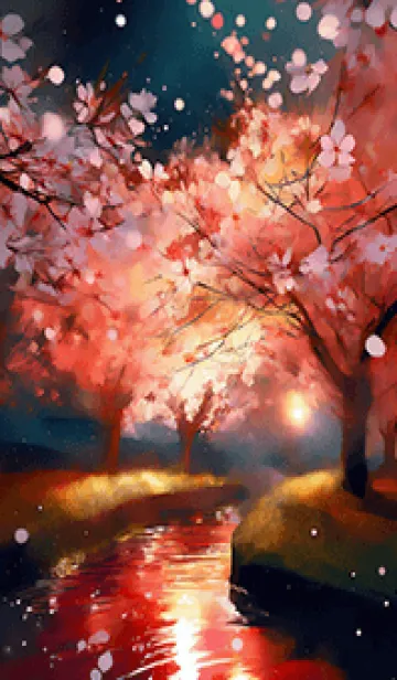 [LINE着せ替え] 美しい夜桜の着せかえ#379の画像1