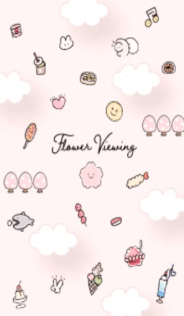 [LINE着せ替え] peach pink ゆるいお花見09_1の画像1