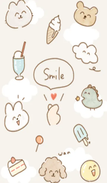 [LINE着せ替え] brown 笑顔のゆるい仲間達04_1の画像1