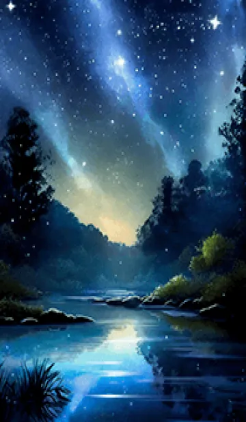 [LINE着せ替え] 綺麗な星空の夜景着せかえ#529の画像1