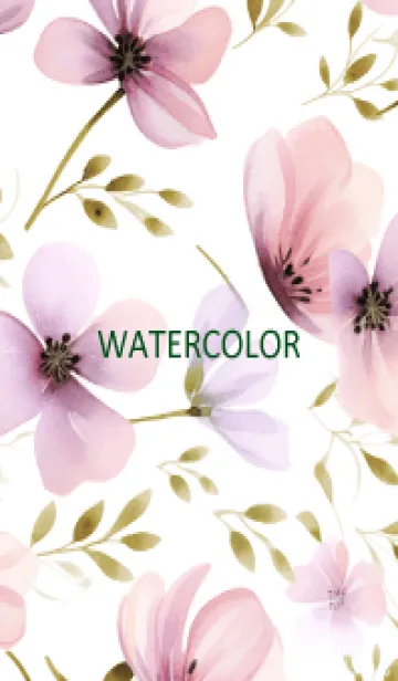 [LINE着せ替え] WATERCOLOR-PINK PURPLE FLOWER 3の画像1