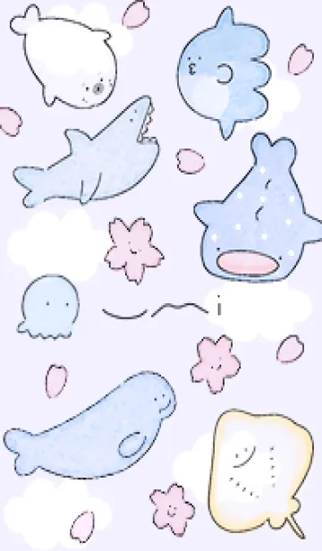 [LINE着せ替え] すみれ色 水彩のゆるい海12_1の画像1