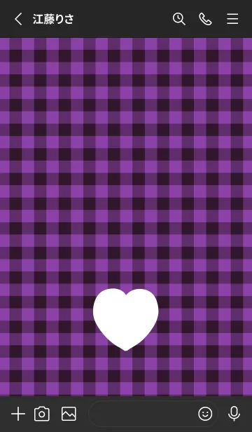 [LINE着せ替え] ハート ギンガムチェック .11の画像2