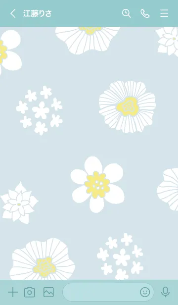 [LINE着せ替え] 白いお花と白い小花5の画像2