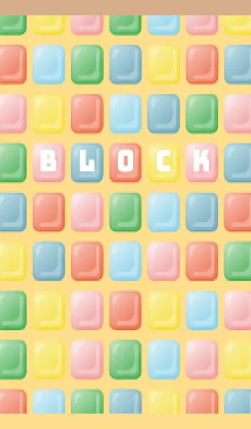 [LINE着せ替え] カラフルタイル 薄茶と黄色の画像1