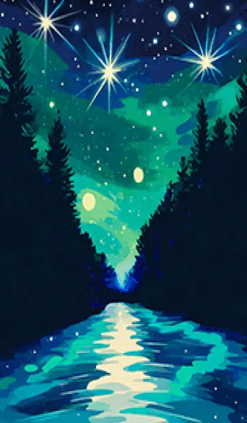 [LINE着せ替え] 綺麗な星空の夜景着せかえ#535の画像1