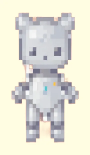 [LINE着せ替え] ロボットのドット絵のきせかえ Brown 05の画像1